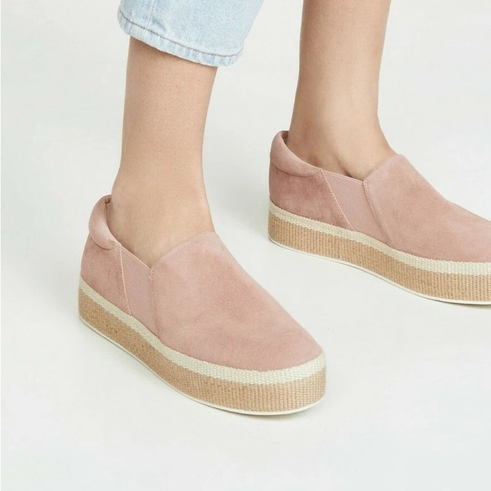 VINCE Wilden Espadrille Slip-on Suede Platform Sneakers - Size 6 EU 36.5